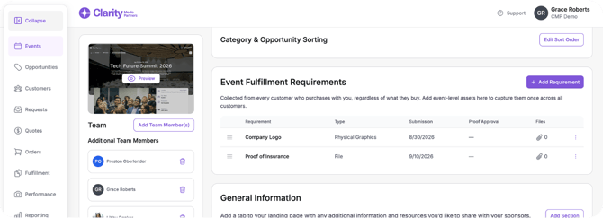 Event-Level Deliverables