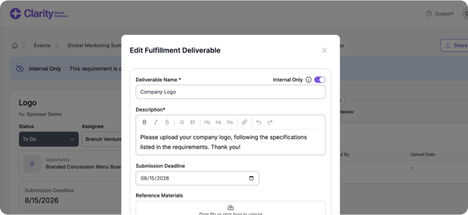 internal only deliverables